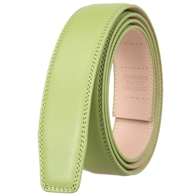 Herren Leder Gürtel ohne Schnalle – 3,5 cm Breite aus echtem Rindsleder in Schwarz, Braun, Blau, Grau & Weiß