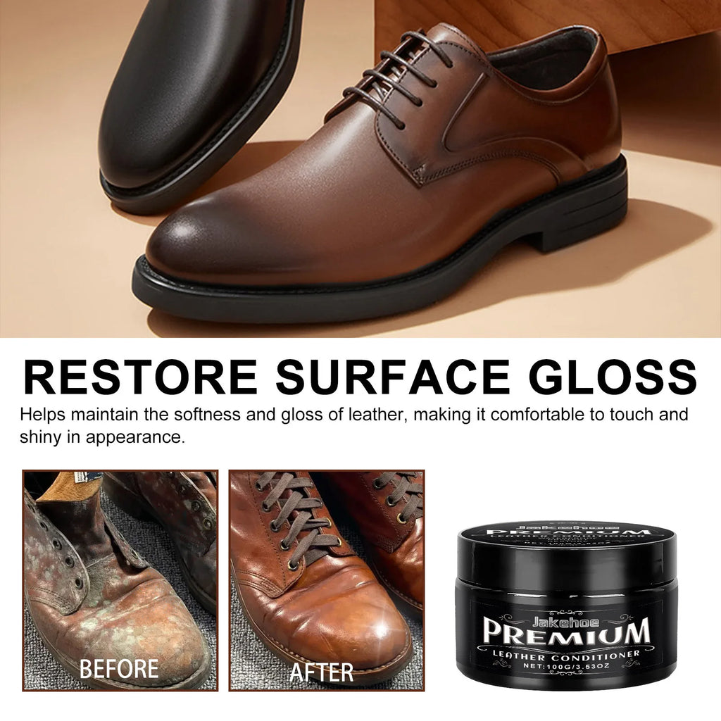 Premium Lederpflege Creme mit Bienenwachs – Reinigungs-, Pflege- &amp; Schutzwachs für Möbel, Autositze, Schuhe &amp; Taschen 