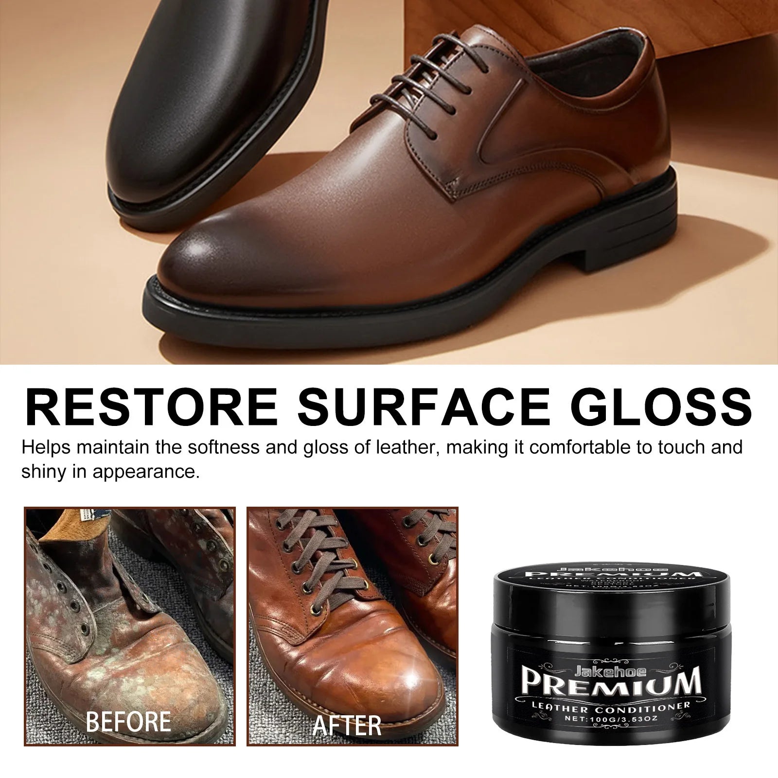 Premium Lederpflege Creme mit Bienenwachs – Reinigungs-, Pflege- & Schutzwachs für Möbel, Autositze, Schuhe & Taschen