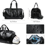 Vintage Leder Reise-Duffle Bag mit Schuhfach – Wasserdichte Carry-On Weekend- &amp; Sporttasche für Damen &amp; Herren