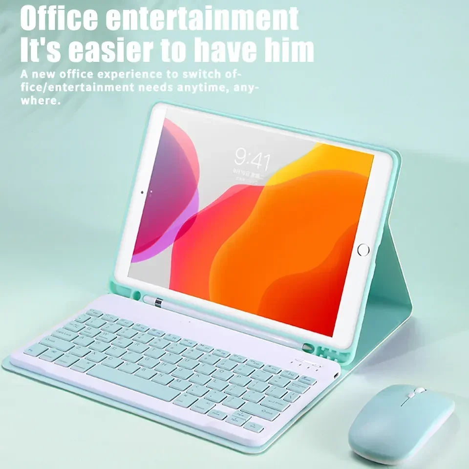 Funda con teclado Bluetooth para iPad 10.2, iPad 7/8/9/10, iPad Pro 11, iPad Air 4 y 5, iPad mini 5 y 6, funda magnética con soporte y teclado 