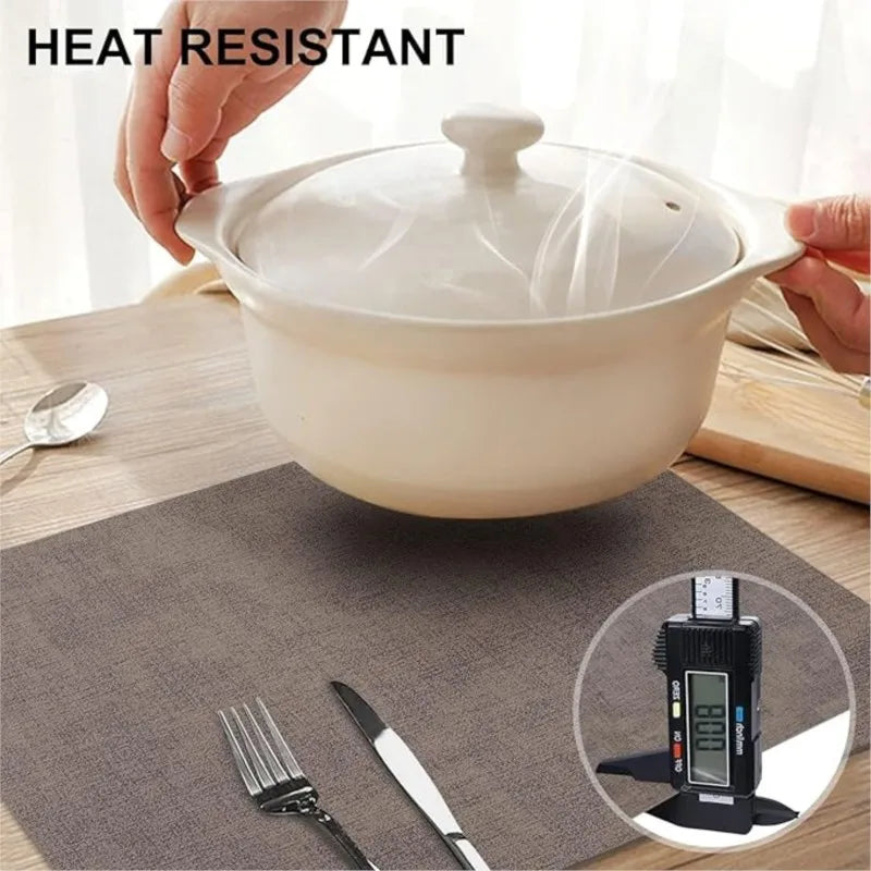 Kitinjoy PU-Leder Tischsets – Rutschfeste, hitzebeständige & wasserdichte Platzmatten aus Kunstleder für Esstisch, Küche & Schreibtisch (6er Set)