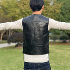 Herren Motorrad Weste im Punk Style – Schwarze ärmellose Biker Weste mit V-Ausschnitt für Herbst & Winter