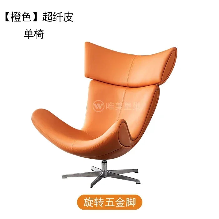 Ergonomischer Designer-Ledersessel im nordischen Stil – Moderner Relax- & Wohnzimmerstuhl mit Komfortschaum für stilvolles Wohnen