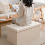 3-in-1 Klappbarer Leder Sitzhocker mit Stauraum – Multifunktionaler PU-Leder Aufbewahrungs-Ottoman & Schuhwechsel-Hocker (76×38×38 cm)