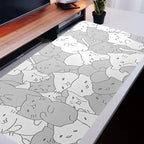 Tapis de souris en cuir Kawaii Katzen XXL – Grand choix de modèles de chasse pour le clavier, ordinateur portable et de bureau 