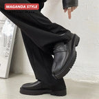 Maganda Tabi Loafer aus echtem Leder – Unisex Split-Toe Schuhe mit dicker Sohle, bequeme Casual Lederschuhe für Damen & Herren