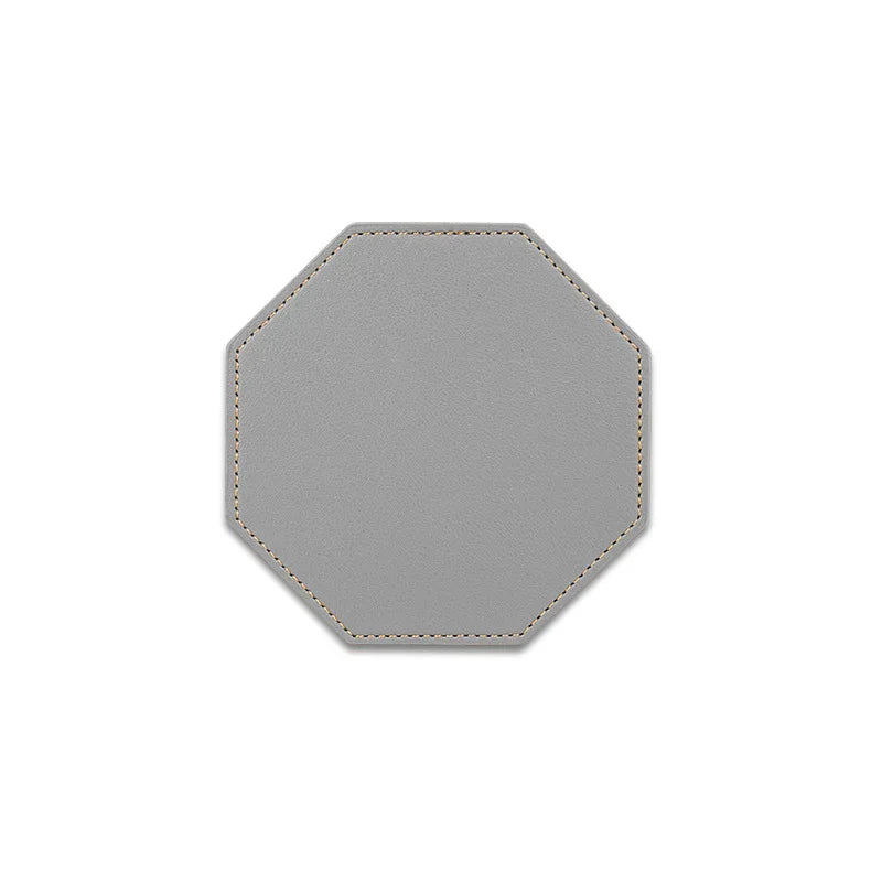 Individueller PU-Leder Untersetzer mit Logo – Achteckiger Kaffee- & Tassenuntersetzer im nordischen Stil | Wasserdicht & modern