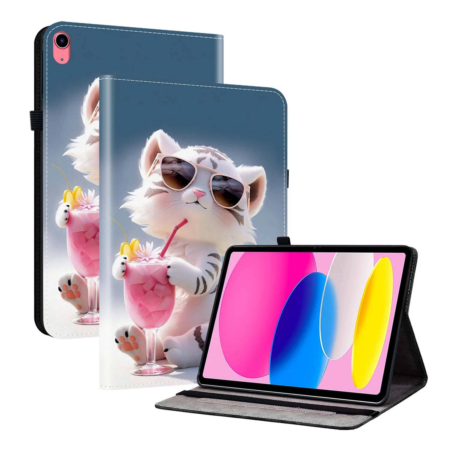 Premium Lederhülle für iPad Air 13 (2025), iPad 10.9, iPad Pro 11 & 12.9, iPad 5.–8. Gen & iPad mini – Stoßfeste Schutzhülle mit Soft-TPU