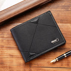 NoEnName_Null Cartera delgada de cuero para hombre – Minimalistisches Bifold Kurzportemonnaie mit Kartenfächern, Geldscheinfach und Jugend-Money Clip