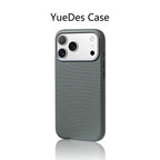 Funda de cuero de lujo con textura de diamante y MagSafe para iPhone 13-17 Pro Max - Funda de cubierta completa con protección de cámara metálica y carga inalámbrica