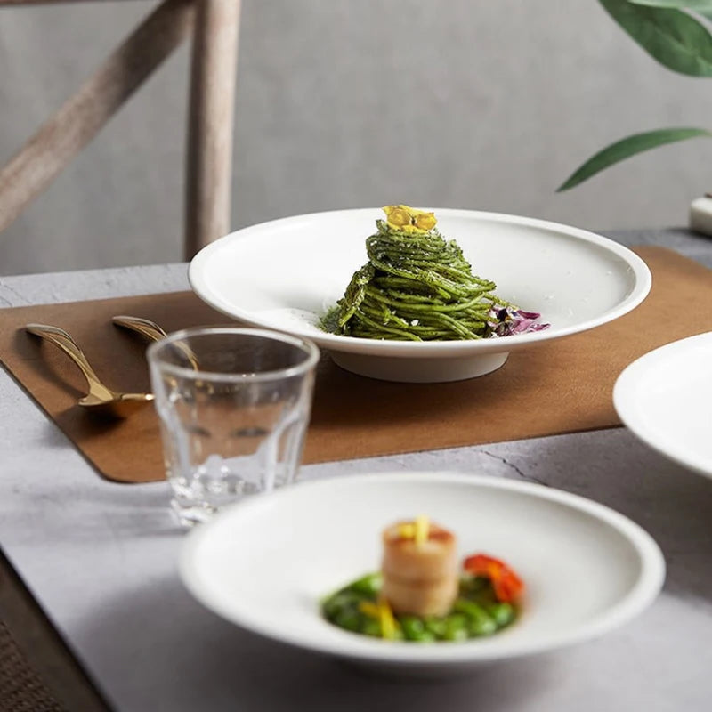 Light Luxury PU-Leder Tischset Coffee Brown – Wasserdichte, ölbeständige & hitzeisolierende Platzmatte im japanischen Stil (40 × 30 cm)