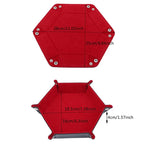 Plateau à dés hexagonal pliable en cuir PU – Würfelschale für RPG, Tabletop &amp; Brettspiele | Vielseitige Aufbewahrungsbox 