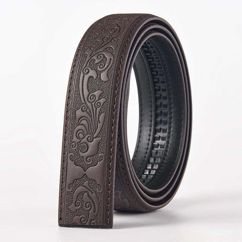 Luxuriöser Herren Ledergürtel mit Automatikverschluss – Schwarz Braun