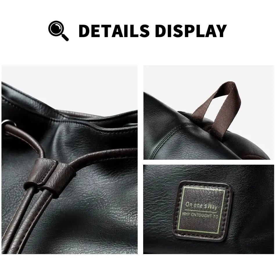 TANGHAO Herren Leder Rucksack – Vintage 15,6 Zoll Laptop Daypack, Wasserdicht & Langlebig für Reisen, Schule und Alltag