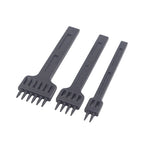 3-teiliges Leder Stichlocheisen Set 4 mm – Diamant-Lochstanzer aus legiertem Stahl für Gürtel & Lederhandwerk (2/4/6 Zähne)