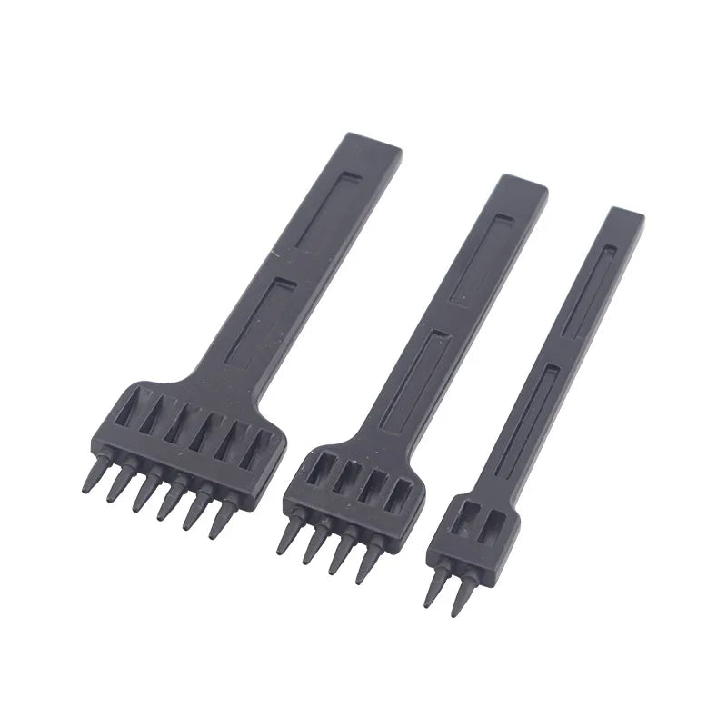 3-teiliges Leder Stichlocheisen Set 4 mm – Diamant-Lochstanzer aus legiertem Stahl für Gürtel & Lederhandwerk (2/4/6 Zähne)
