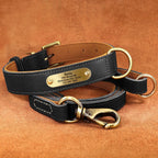 Personalisierbares Leder-Hundehalsband & Leine – Robust, Komfortabel und Individuell Graviert