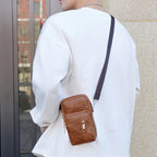 Herren PU-Leder Schultertasche – Multifunktionale Crossbody & Clutch Bag für Alltag und Freizeit