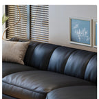 Canapé-lit en cuir minimaliste moderne – Design italien-nordique pour les femmes, canapé de salon luxueux en forme de L 