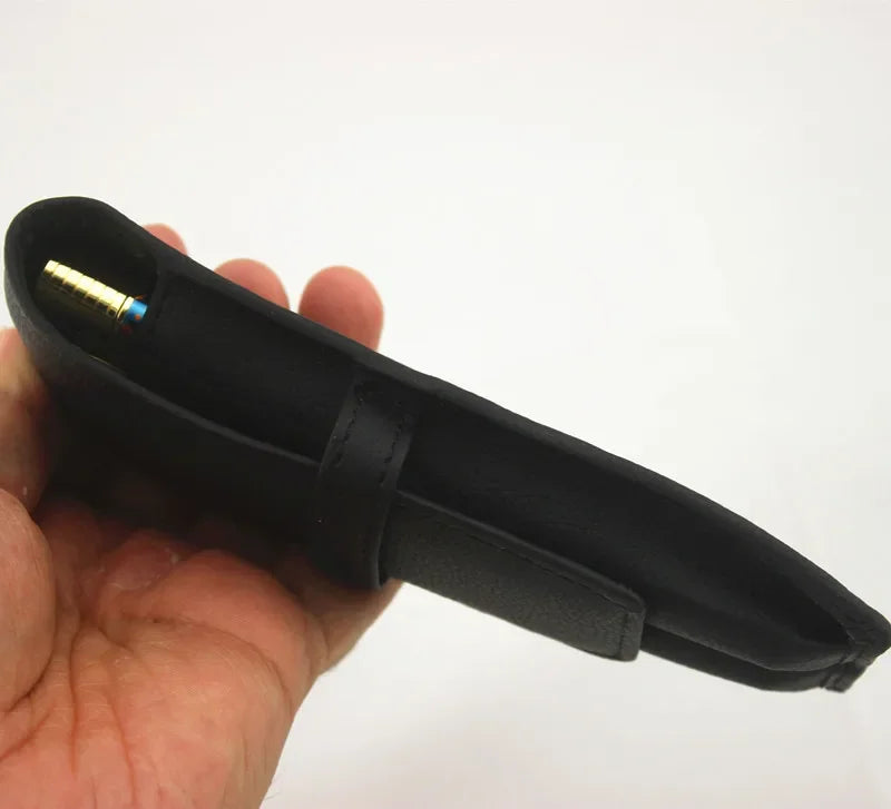 Luxuriöses Schwarzes Leder Stifteetui – Doppeltes Pen Case aus Echtleder für Füllfederhalter & Schreibgeräte | Elegantes Büro- & Schulaccessoire