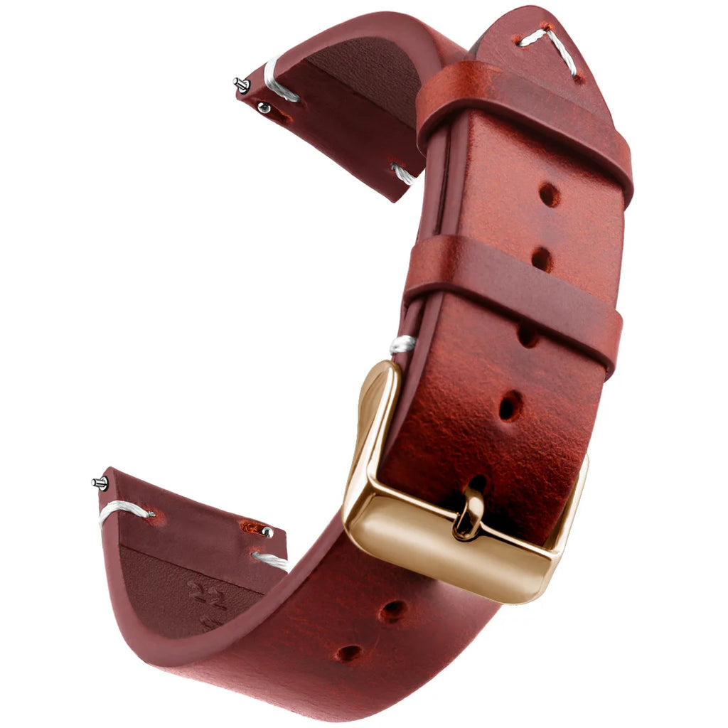 Gewachstes Leder Uhrenarmband mit Quick Release – Echtes Rindsleder Armband in 18–24mm für Smartwatches & klassische Uhren