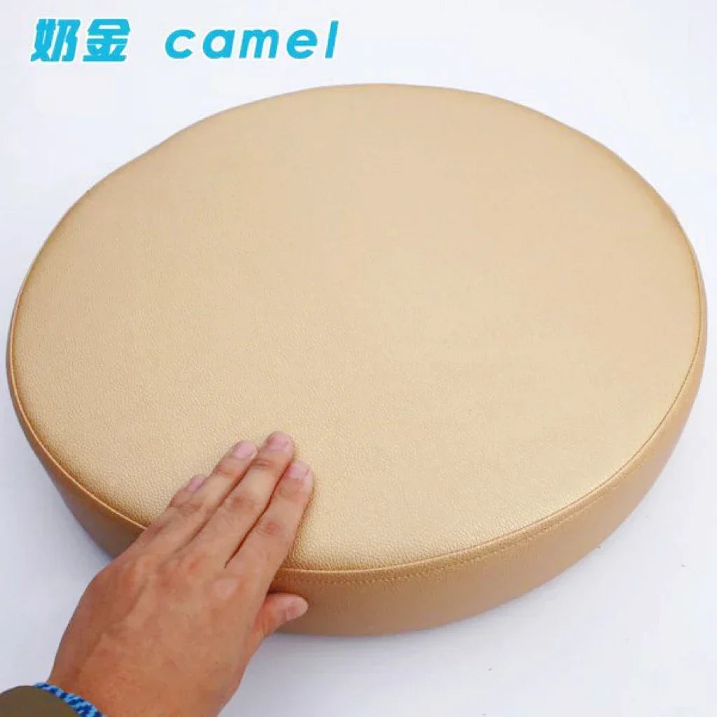 Rundes Sitzkissen aus Kunstleder Ø35 cm – Wasserdichtes, dick gepolstertes Stuhlkissen für Büro, Zuhause & Fahrzeug