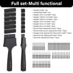 WUTA Multifunktionaler Leder Lochstanzer – Austauschbares Stich- & Lochwerkzeug mit Rund-, Diamant-, Oliven- & French-Style Köpfen