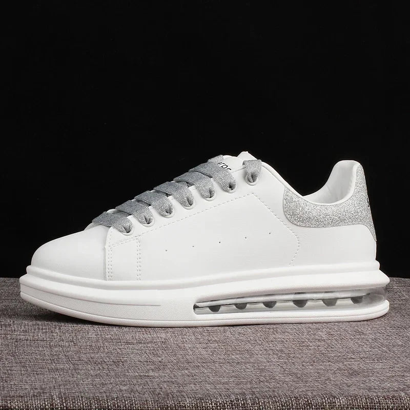 HUISONG Herren Sneakers – Designer Casual Schuhe aus Leder, Plattform-Sneaker, modisch & komfortabel für Alltag und Walking