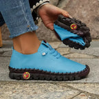 Damen Leder Sneaker & Loafer – Bequeme Plattform-Schuhe mit Handnaht für Frühling & Herbst