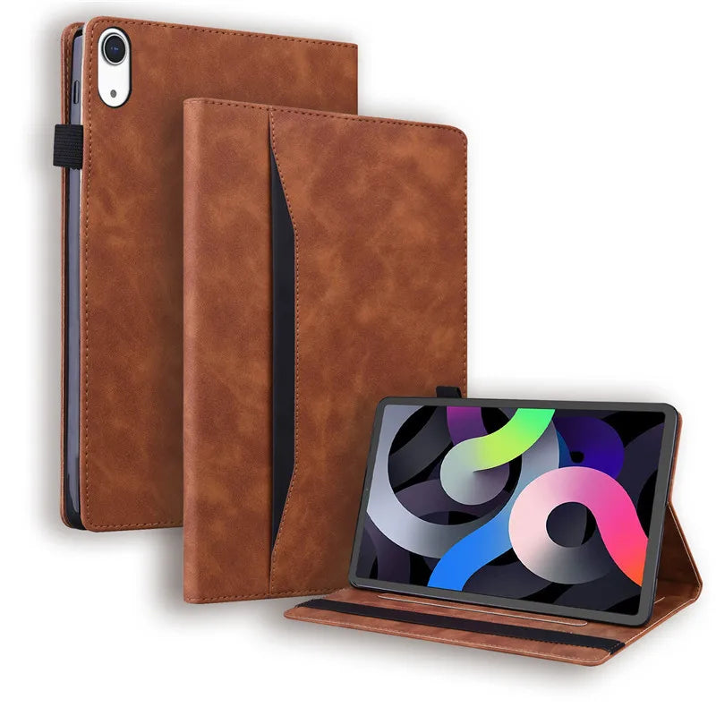 Funda tipo billetera de cuero de PU de lujo para iPad 11 (11. Generación 2025 / A16) y iPad 10. Generación - Funda con tapa con función de tarjeta y soporte 