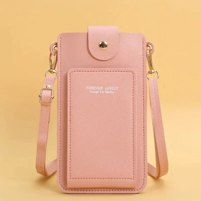 Bolso bandolera para mujer Handy-Geldbörse aus PU-Leder – Bolsa de viaje con pantalla táctil práctica, sicherem Verschluss y Business-Design 