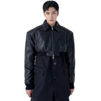 Herren Cropped PU-Lederjacke mit Reißverschluss – Luxus Designer Kurzjacke im europäischen Runway-Stil für Frühling & Herbst