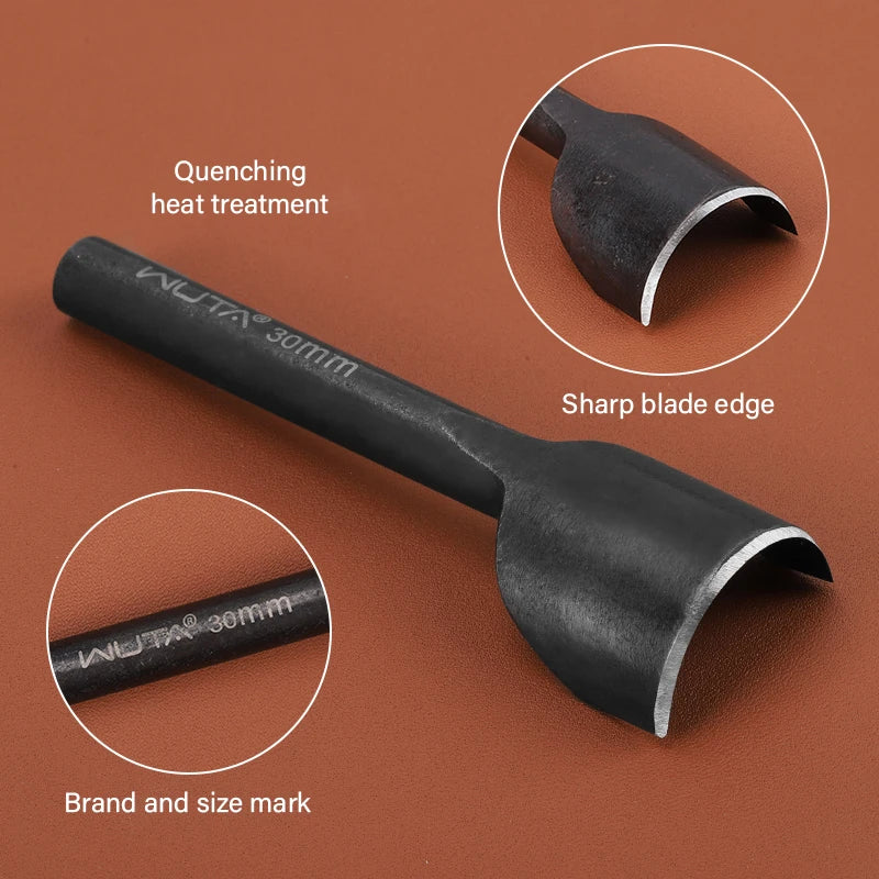 WUTA Basic Series Lederstanzen Set 5–11 tlg. – Halbmond- & Eckenstanzer aus Carbonstahl für Gürtel, Taschen & Riemenenden