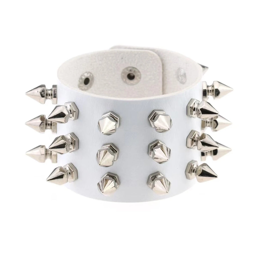 Punk Rock Nietenarmband aus Leder – Gothic Cuff Bracelet für Damen & Herren, Unisex Armband für Alltag, Karneval, Valentinstag & Halloween