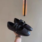 2025 Frühling/Herbst Mary Jane Flats – Ballett-inspirierte Rund-Toe Slip-On Damen Schuhe mit Elastikriemen, Vintage Arbeitspumps