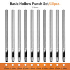 WUTA Runde Lederloch Stanzen Sets – 5–15 tlg. Hohlstanzer aus Carbonstahl für Uhrenarmbänder, Gürtel & DIY-Arbeiten