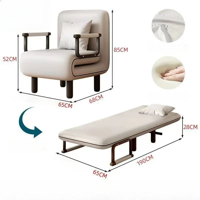 Kompaktes Klapp-Schlafsofa für 1 Person – Multifunktionaler Lounger & Sessel, verstellbar, platzsparend für Wohnzimmer & Tiny Home