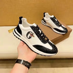 HUISONG Herren Leder Sneakers – Luxus Business Casual Schuhe, atmungsaktiv, wasserdicht, Designer-Style mit tierischen Prints