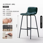 Leder Barstuhl für Balkon & Wohnraum – Moderner Nordic Minimalist Barhocker aus Echtleder mit Carbonstahlgestell