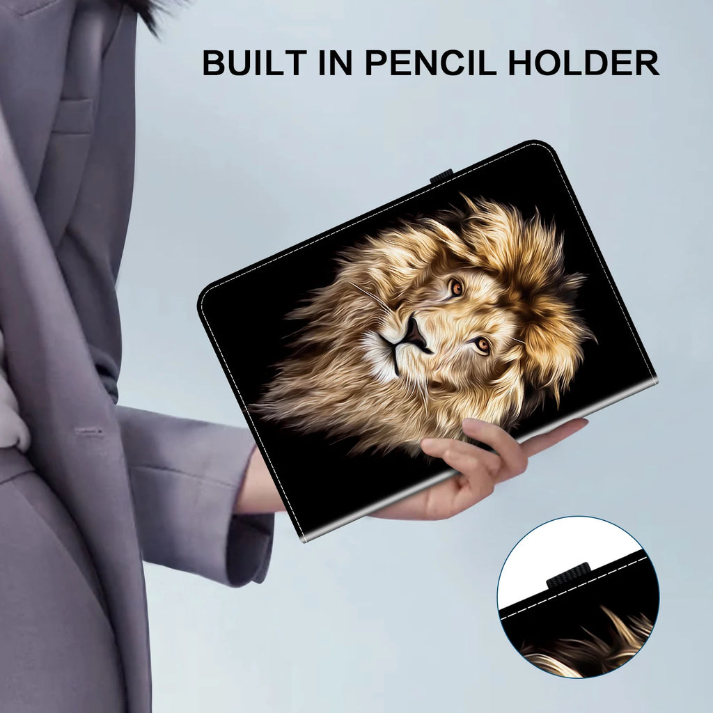 Funda de cuero premium para iPad Air 11 y 13 (2025), iPad Pro 11 y 13 (2024/2025), iPad 10.9 (2022), iPad 5.–8. Generación y iPad mini – Stoßfeste Schutzhülle aus PU-Leder