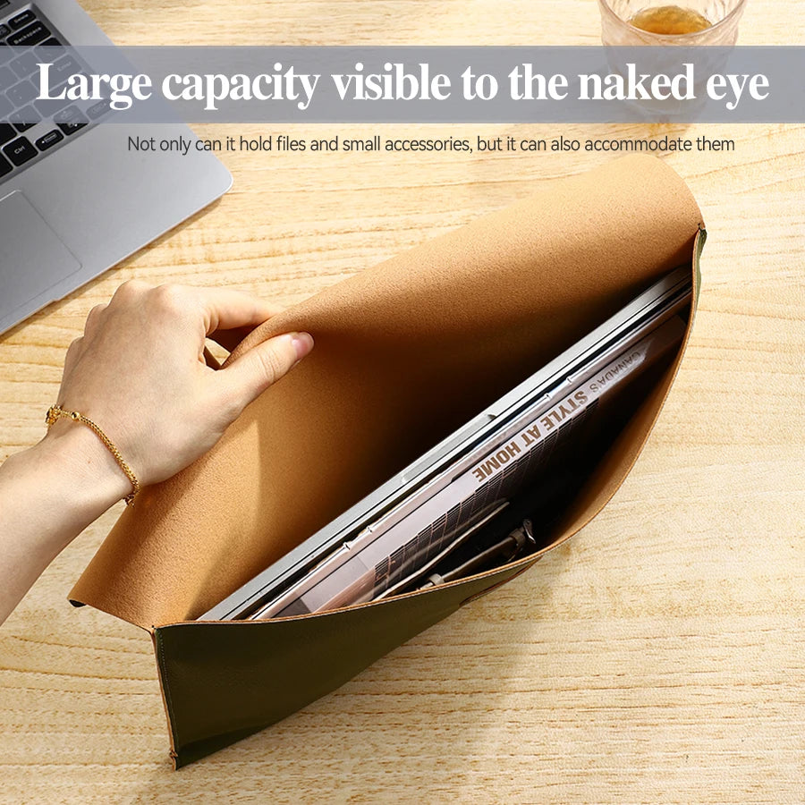 A4 Leder Dokumententasche aus dickem Echtleder – Hochwertige A4 Mappe für Business, Schule & Büro