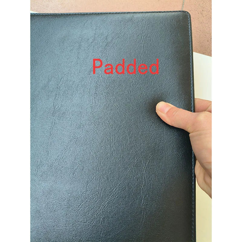 Cuaderno de notas de PU A4 con mecanismo mecánico de 4 anillas (25 mm) – Elegante mapa de documentos para oficinas, escuelas y empresas