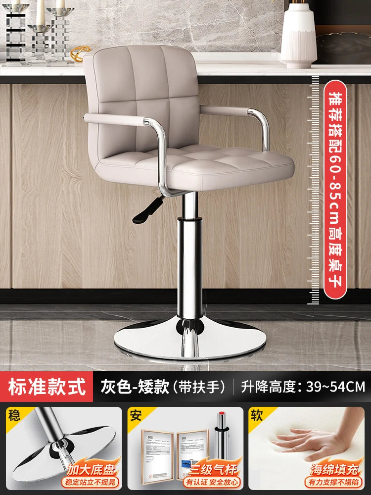 Designer Leder Barhocker in Schwarz – Moderner minimalistischer Barstuhl, ergonomisch & komfortabel für Bar, Schlafzimmer und Gewerbe