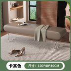 Designer Sitzbank & Ottoman aus Vintage PU-Leder – Moderne Bar- & Balkonbank mit Acrylbeinen im italienischen Stil