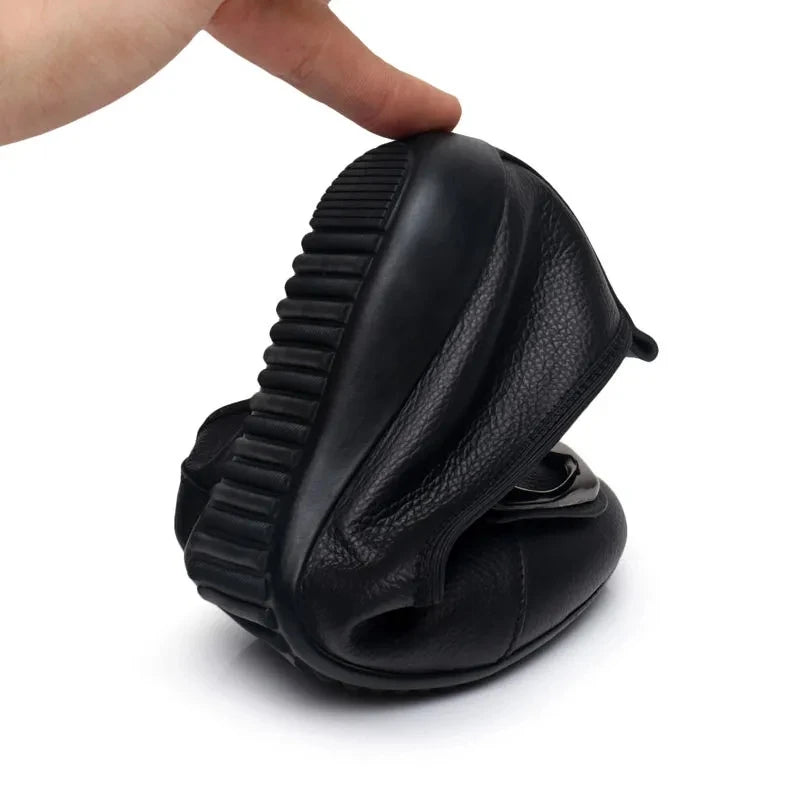 feerldi Damen Flats – Slip-On Loafers en PU-Leder, bequeme Mokassins, runde Zehen, Grande taille 41-42 