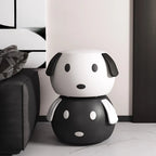 Cartoon Hund Lederhocker – Weicher Sitzhocker &amp; Schuhwechselstuhl aus atmungsaktivem PU-Leder für Wohnzimmer