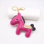 Niedlicher Pferde-Schlüsselanhänger aus PU-Leder – Cartoon Tier-Keychain als Taschen- & Autoanhänger, süßes Geschenk für Freundin, Schwester & Besties
