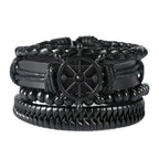 Geflochtenes Herrenarmband im Leder-Look – Trendiges Rundarmband mit silberfarbener Legierung, moderner Männer Armschmuck 06/2024