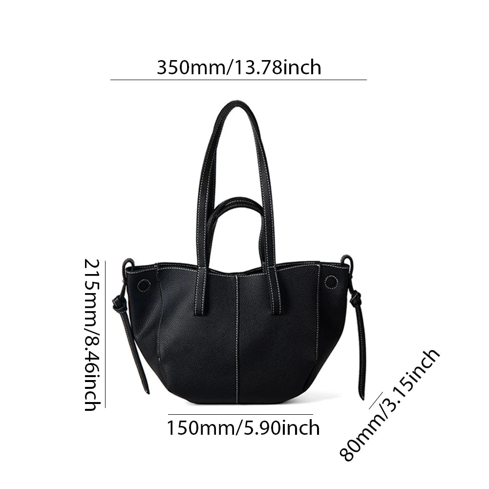 VKTECH Damen PU-Leder Underarm Bag – Große Kapazität Tote Bag mit Matching Clutch, Elegante Schultertasche für Alltag & Pendeln